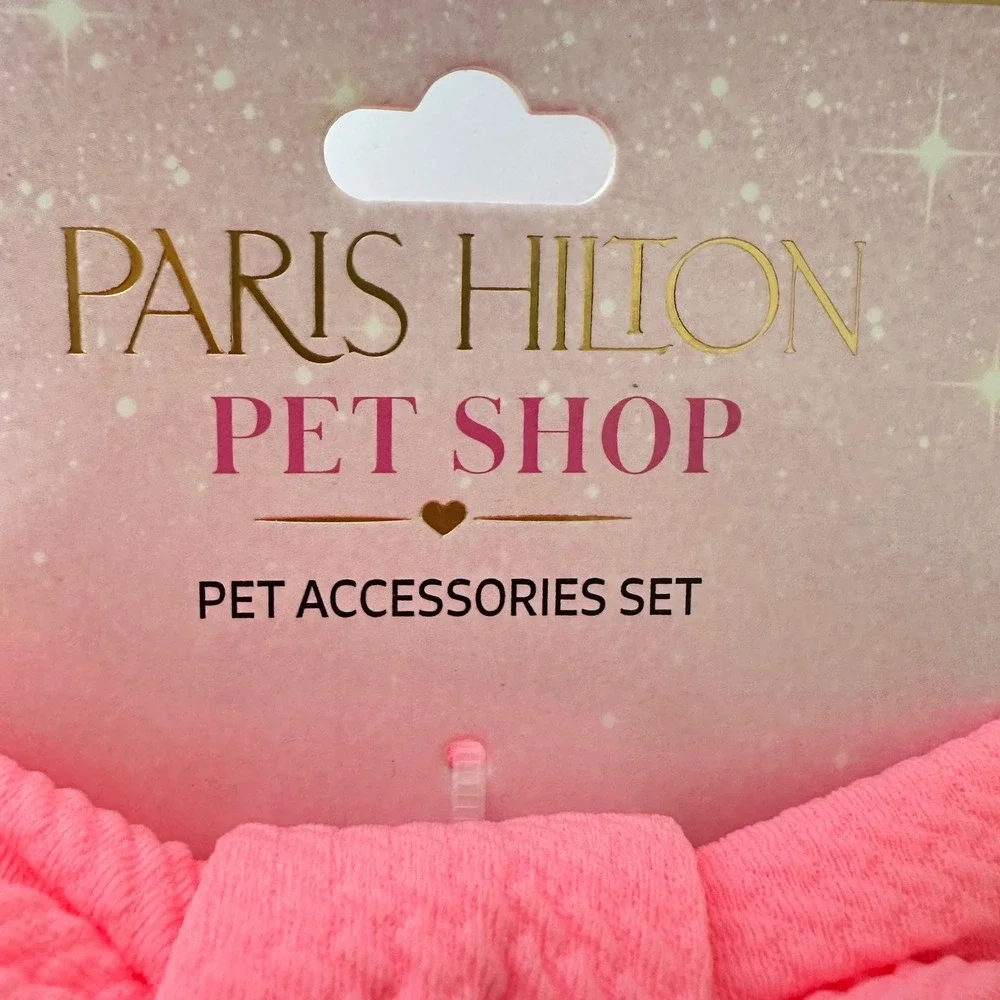 Paris Hilton Pet Shop Dog Accessory Set 10pc Pink New Bows Sunglasses Headband